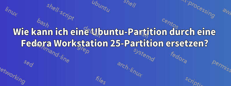Wie kann ich eine Ubuntu-Partition durch eine Fedora Workstation 25-Partition ersetzen?