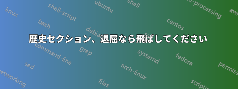 歴史セクション、退屈なら飛ばしてください