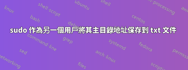 sudo 作為另一個用戶將其主目錄地址保存到 txt 文件