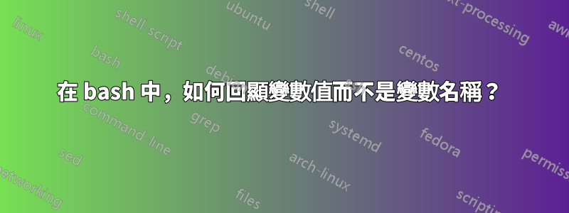 在 bash 中，如何回顯變數值而不是變數名稱？ 