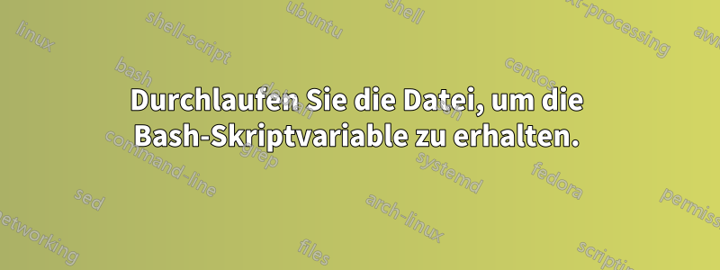 Durchlaufen Sie die Datei, um die Bash-Skriptvariable zu erhalten.