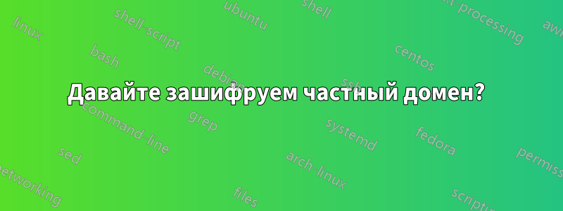 Давайте зашифруем частный домен? 