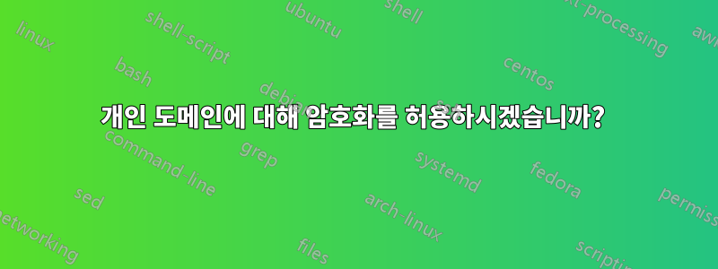 개인 도메인에 대해 암호화를 허용하시겠습니까? 
