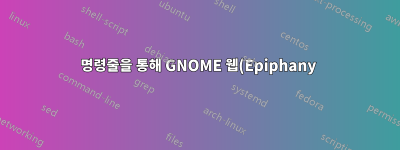 명령줄을 통해 GNOME 웹(Epiphany) "웹 애플리케이션" 시작
