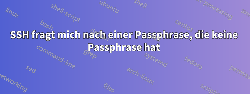 SSH fragt mich nach einer Passphrase, die keine Passphrase hat