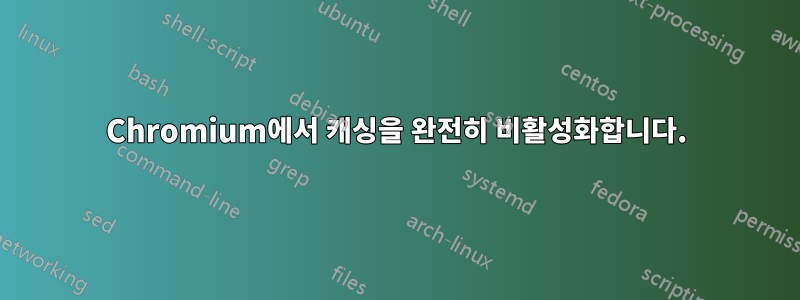 Chromium에서 캐싱을 완전히 비활성화합니다.