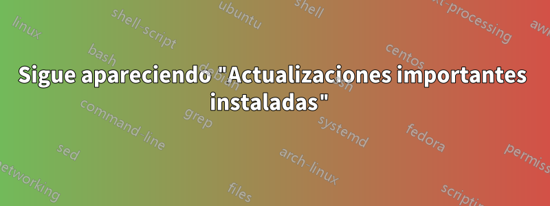 Sigue apareciendo "Actualizaciones importantes instaladas"