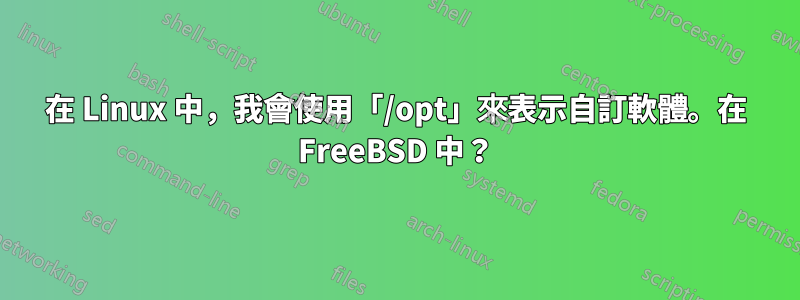 在 Linux 中，我會使用「/opt」來表示自訂軟體。在 FreeBSD 中？