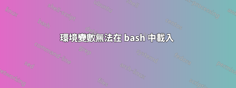 環境變數無法在 bash 中載入