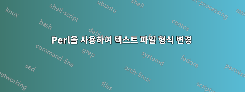 Perl을 사용하여 텍스트 파일 형식 변경