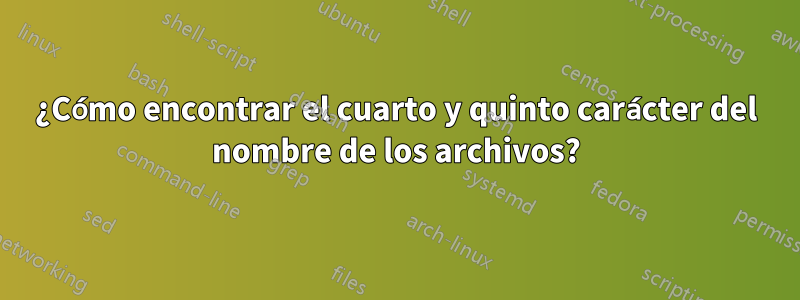 ¿Cómo encontrar el cuarto y quinto carácter del nombre de los archivos?