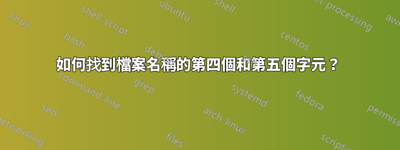 如何找到檔案名稱的第四個和第五個字元？