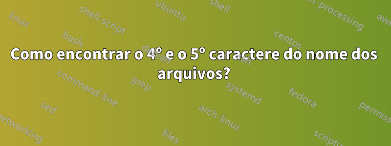 Como encontrar o 4º e o 5º caractere do nome dos arquivos?