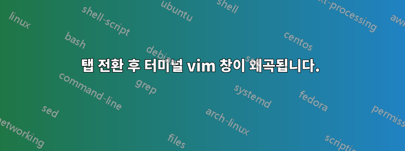탭 전환 후 터미널 vim 창이 왜곡됩니다.