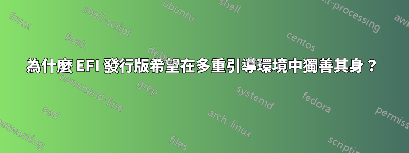 為什麼 EFI 發行版希望在多重引導環境中獨善其身？
