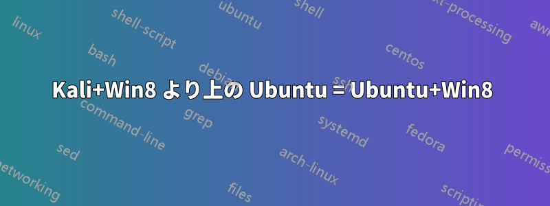 Kali+Win8 より上の Ubuntu = Ubuntu+Win8