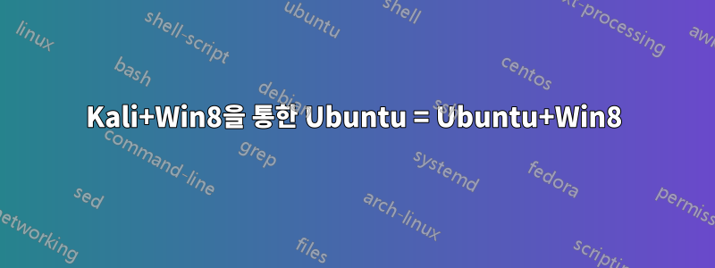 Kali+Win8을 통한 Ubuntu = Ubuntu+Win8