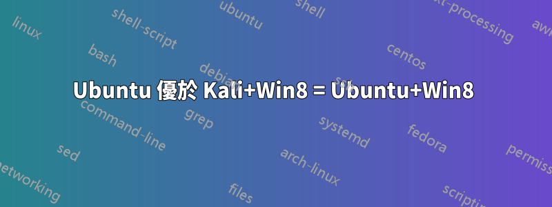 Ubuntu 優於 Kali+Win8 = Ubuntu+Win8