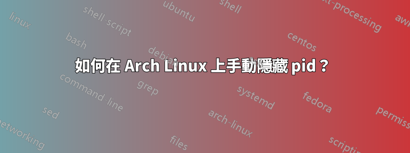 如何在 Arch Linux 上手動隱藏 pid？