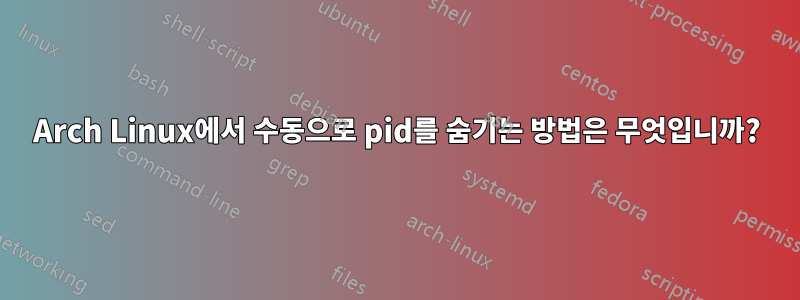Arch Linux에서 수동으로 pid를 숨기는 방법은 무엇입니까?