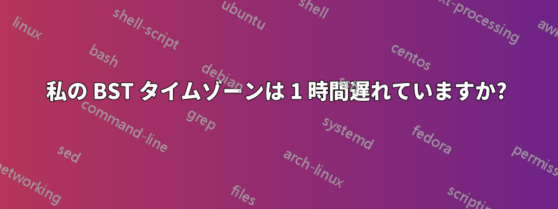 私の BST タイムゾーンは 1 時間遅れていますか?