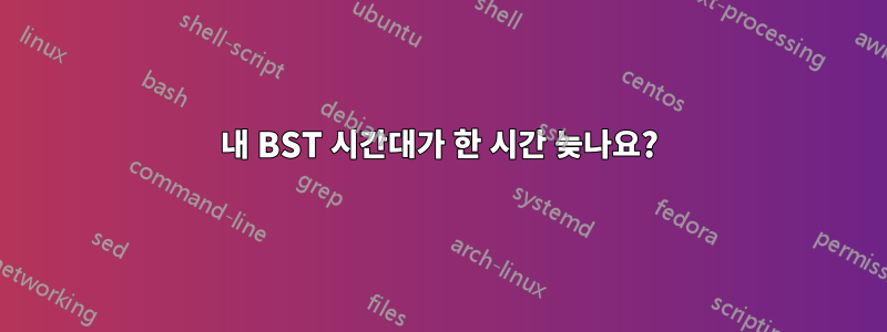 내 BST 시간대가 한 시간 늦나요?