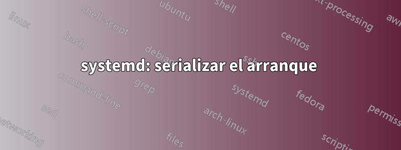 systemd: serializar el arranque