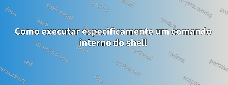 Como executar especificamente um comando interno do shell