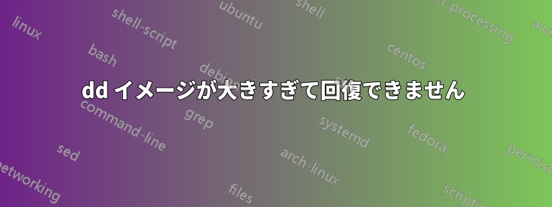 dd イメージが大きすぎて回復できません