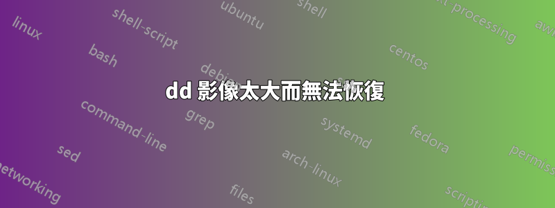 dd 影像太大而無法恢復