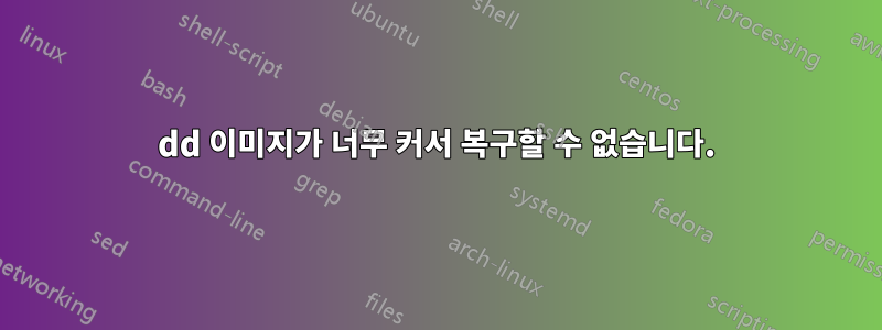 dd 이미지가 너무 커서 복구할 수 없습니다.