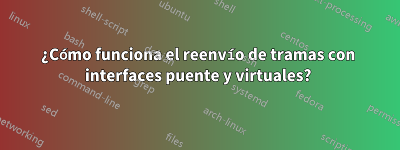 ¿Cómo funciona el reenvío de tramas con interfaces puente y virtuales?