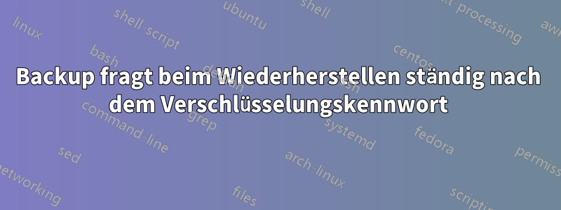 Backup fragt beim Wiederherstellen ständig nach dem Verschlüsselungskennwort