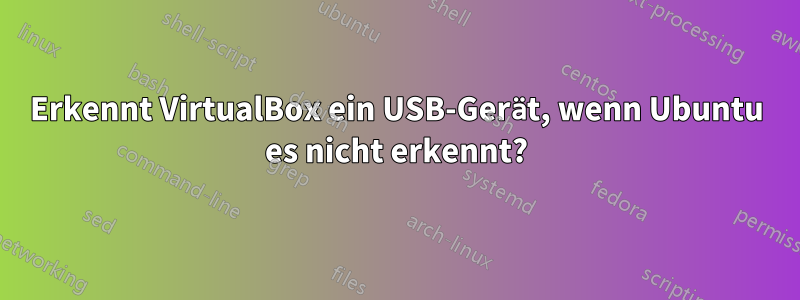 Erkennt VirtualBox ein USB-Gerät, wenn Ubuntu es nicht erkennt?