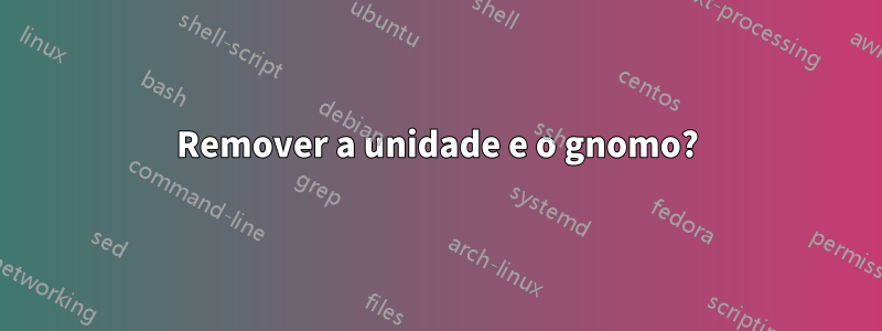 Remover a unidade e o gnomo?