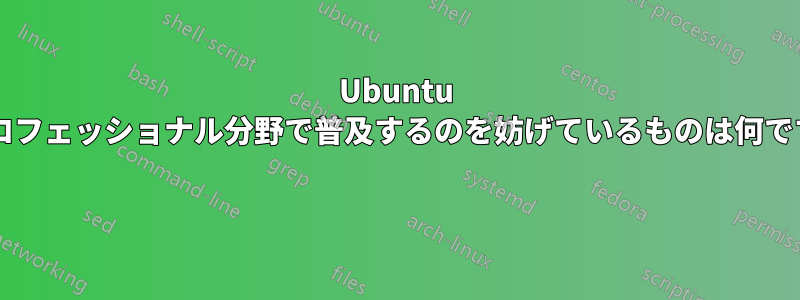 Ubuntu がプロフェッショナル分野で普及するのを妨げているものは何ですか? 