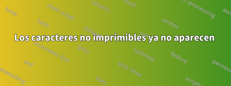 Los caracteres no imprimibles ya no aparecen