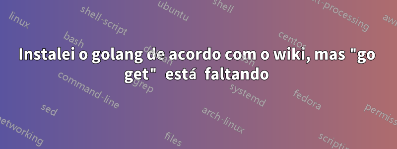 Instalei o golang de acordo com o wiki, mas "go get" está faltando