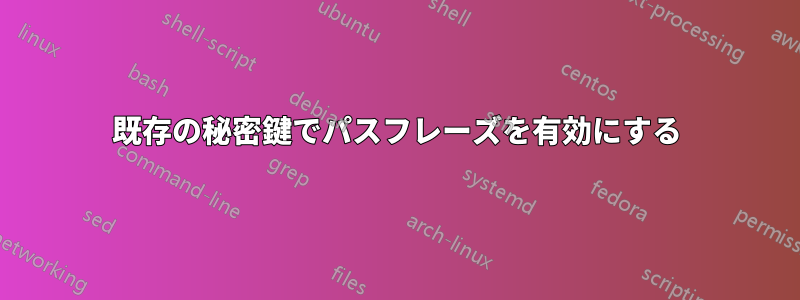 既存の秘密鍵でパスフレーズを有効にする