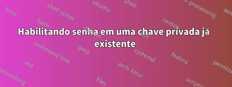 Habilitando senha em uma chave privada já existente