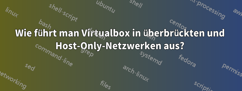 Wie führt man Virtualbox in überbrückten und Host-Only-Netzwerken aus?
