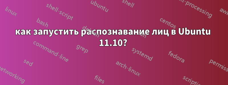 как запустить распознавание лиц в Ubuntu 11.10?