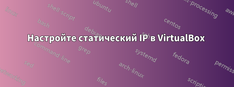 Настройте статический IP в VirtualBox