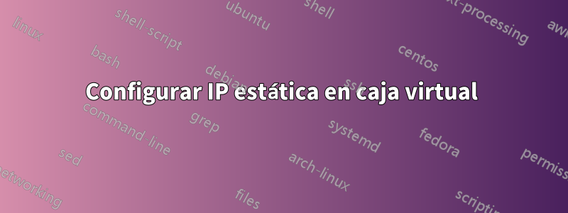Configurar IP estática en caja virtual
