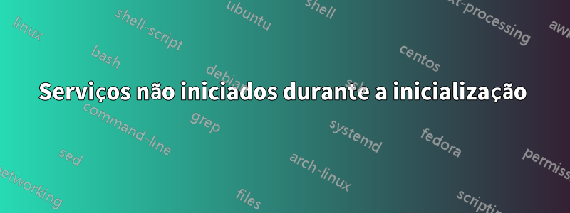 Serviços não iniciados durante a inicialização