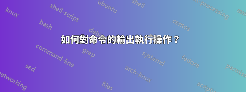 如何對命令的輸出執行操作？ 
