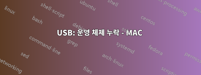 USB: 운영 체제 누락 - MAC