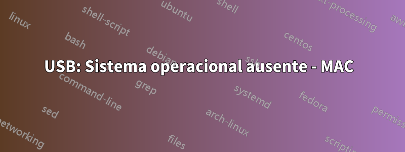 USB: Sistema operacional ausente - MAC 