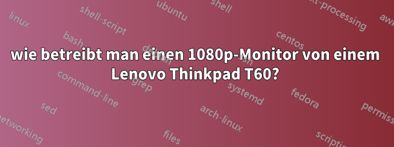 wie betreibt man einen 1080p-Monitor von einem Lenovo Thinkpad T60?