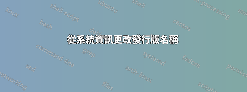 從系統資訊更改發行版名稱